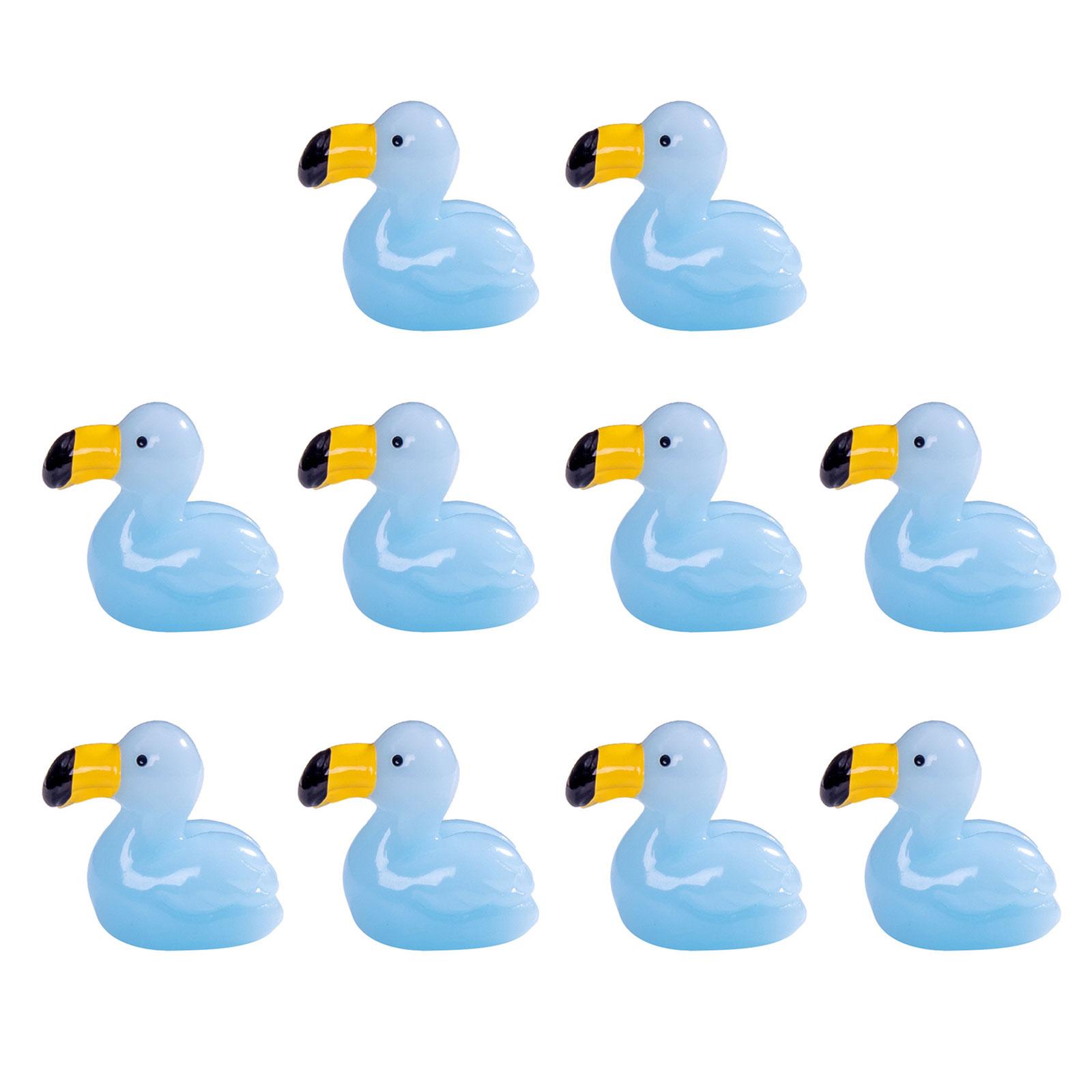 

Набор из 10 маленьких фигурок фламинго из смолы, красочные миниатюрные фигурки, украшения для аквариума и ландшафта синий