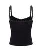 Peullijeunopallou Meli Lace Shirring Sleeveless Top (Black)