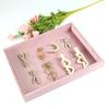 Pink Jewelry Display Props Elegant Jewelry Stand Velvets Fabric Material Jewelry Display Tray for Rings Earring Necklace