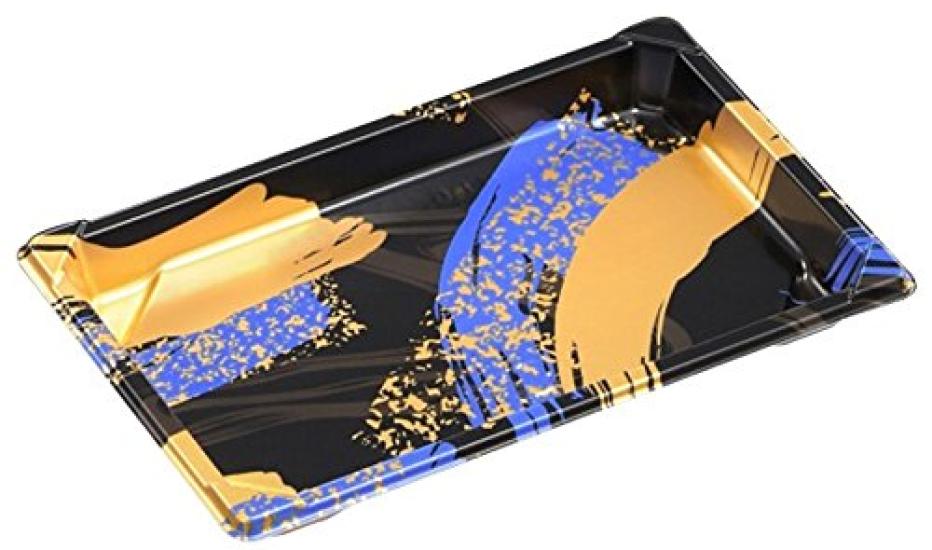 Chuo Kagaku Disposable Sushi Made In CF Sushi Korin 50 X X Containers, Japan, Containers, Large, 1.5cm, Black, Count, Size Approx. 21.4 13.5 2.2cm