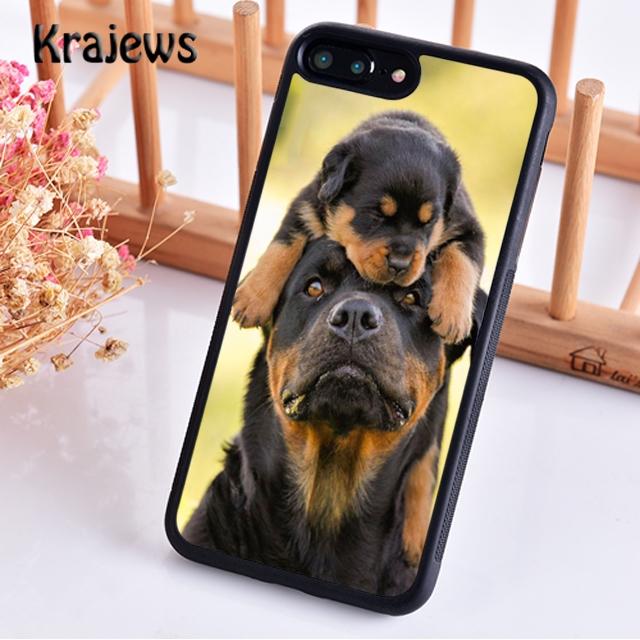 Krajews Cute Dog Puppy Rottweiler Phone Case Cover For iPhone 14 6s 7 8 Plus XR XS 11 12 13 Pro Max Samsung Galaxy S21 S22ultra