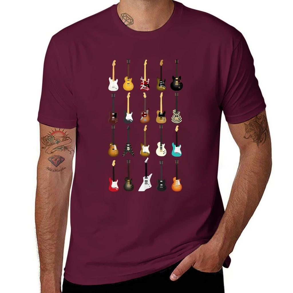 Guitar Collection Tshirt Oversized Quick Drying Outfits For Unisex