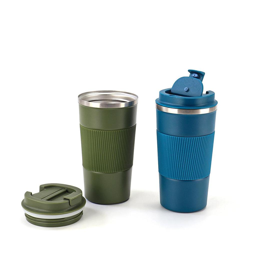Large Capacity 304 Stainless Steel Coffee Cup with Silicone Sleeve - Double-Wall Vacuum Insulated Travel Mug