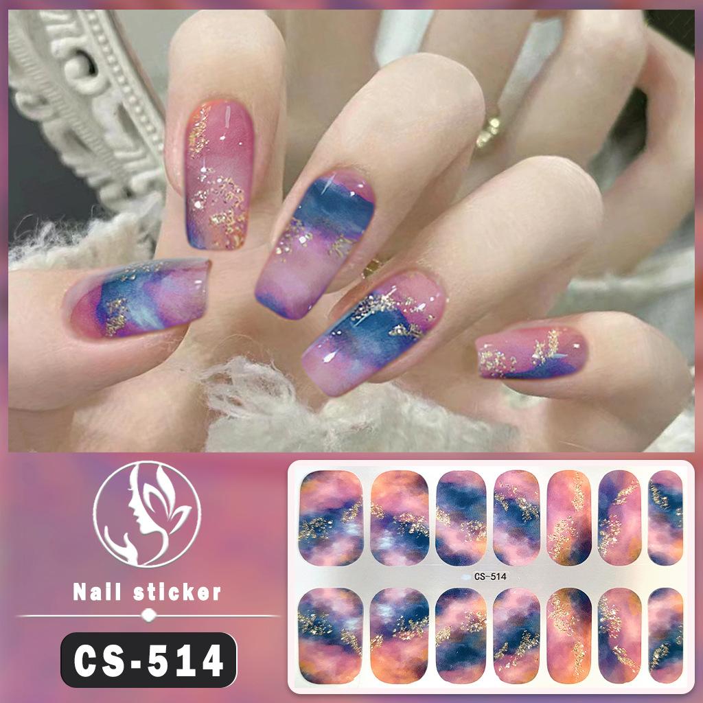 New Series of Waterproof Nail Stickers Made From Soak-free Gel Polish, Full Coverage, Solid Colour, with Iridescent Effect, Nail Paper, Nail Patch