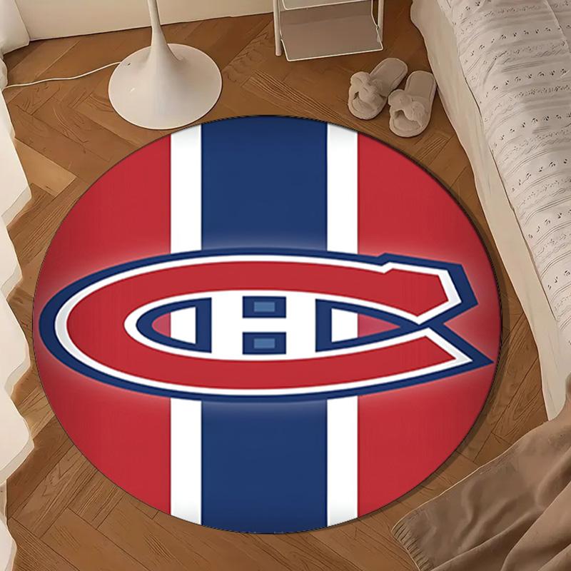 Canadiens Hockey Team Round Rug for Livingroom,Bedroom, Palyroom, Chair Rug, Area rug, Circle Carpet, Large Size Decor Fan Christmas gift