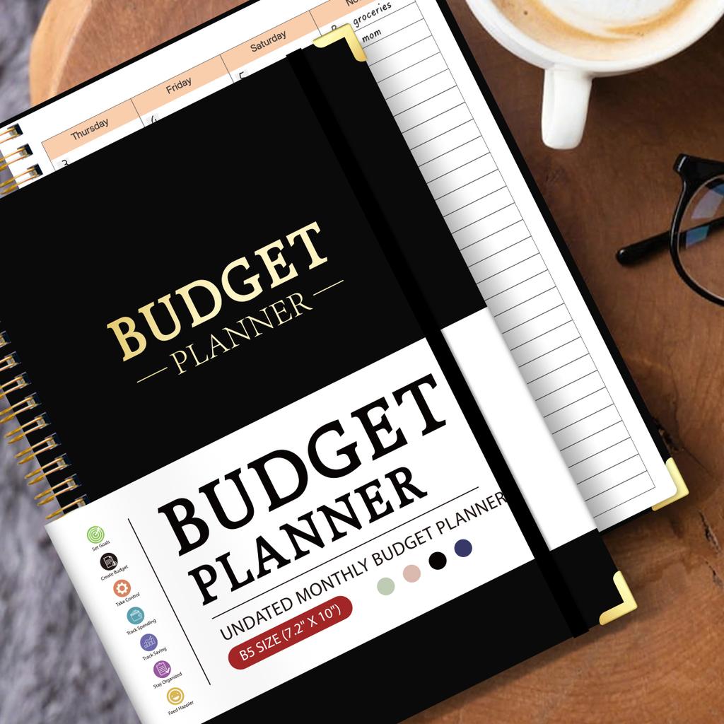 1 Stück Undatiertes Budgetplaner Spiralgebundenes Monatsbudgetbuch Mit Spar-Tracker Schulden-Tracker Ausgabenprotokoll Aufkleber