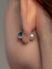 Cerabonito Stratigraphy Two-Way Pearl Ceramic Earrings (Bg)