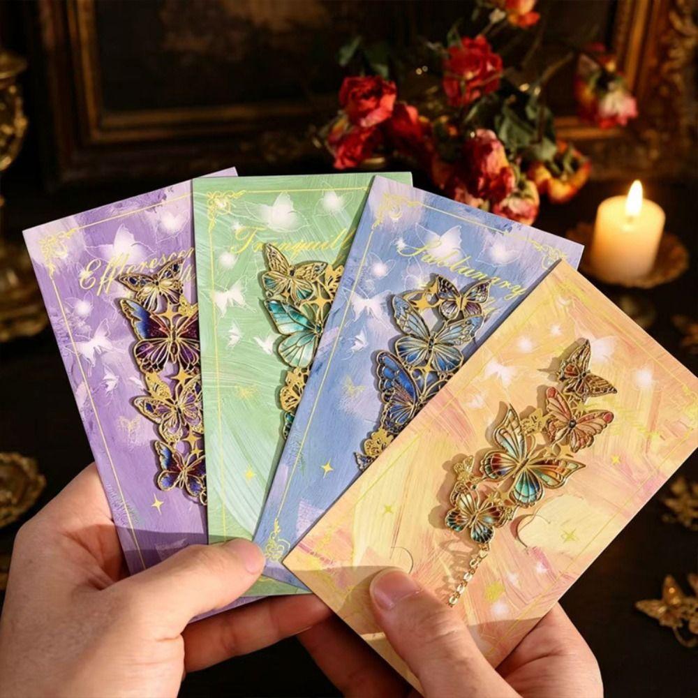 Creative Metal Butterfly Bookmark Chinese Style Decorative Bookmark Reading Accessory