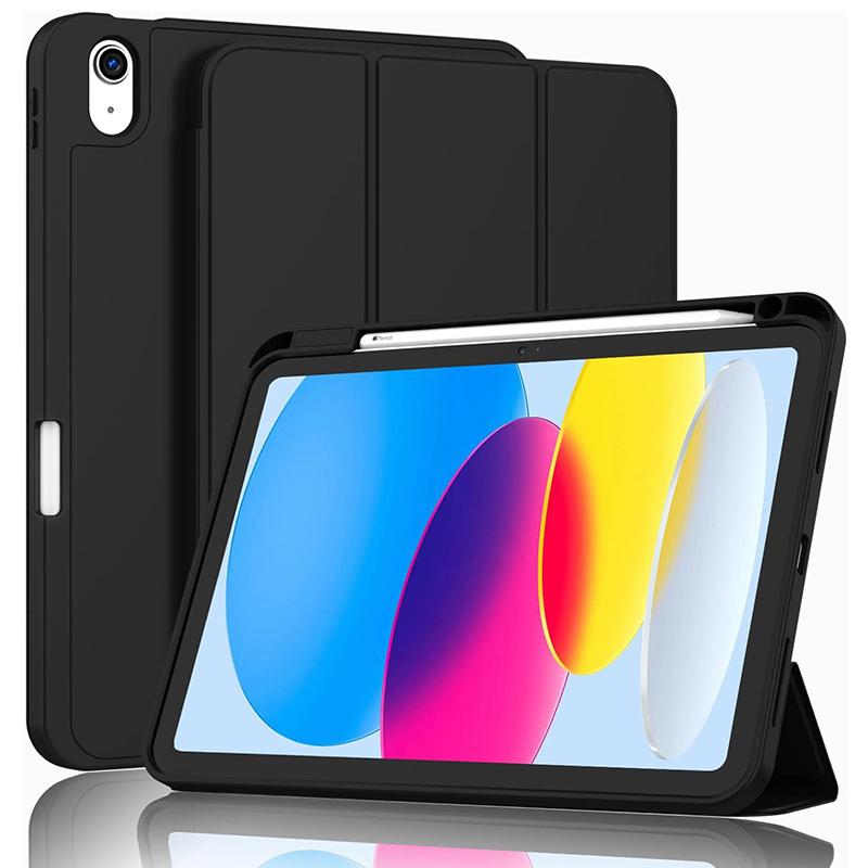 Three-Fold PU Case Pencil Holder for iPad Air 11-Inch 7th/6th Generation 2025/2024 Air 5th/4th 10.9-Inch 2022/2020