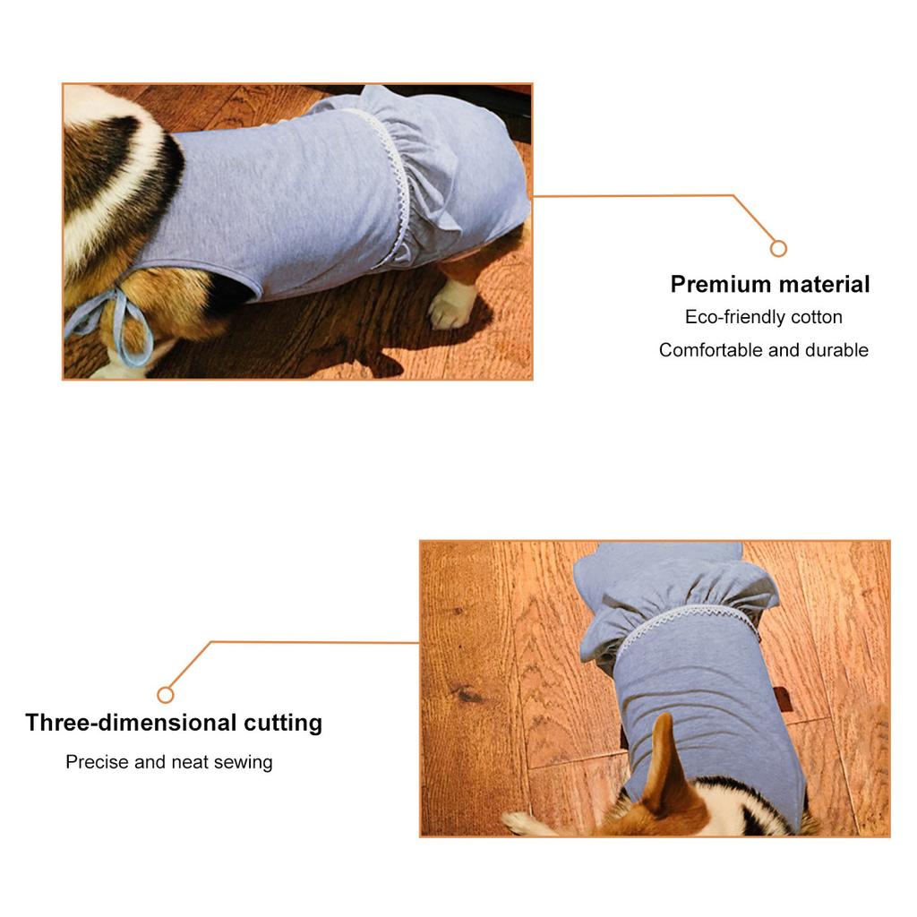1Pcs Female Dog Menstrual Diaper Underwear Pet Period Pants Light Grey Size S One-Piece Dog Diaper Washable Pet Underwear