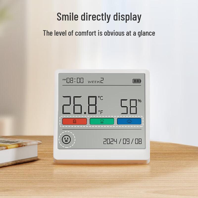 Yúnqín Large Screen Indoor Temperature Humidity Monitor Clock