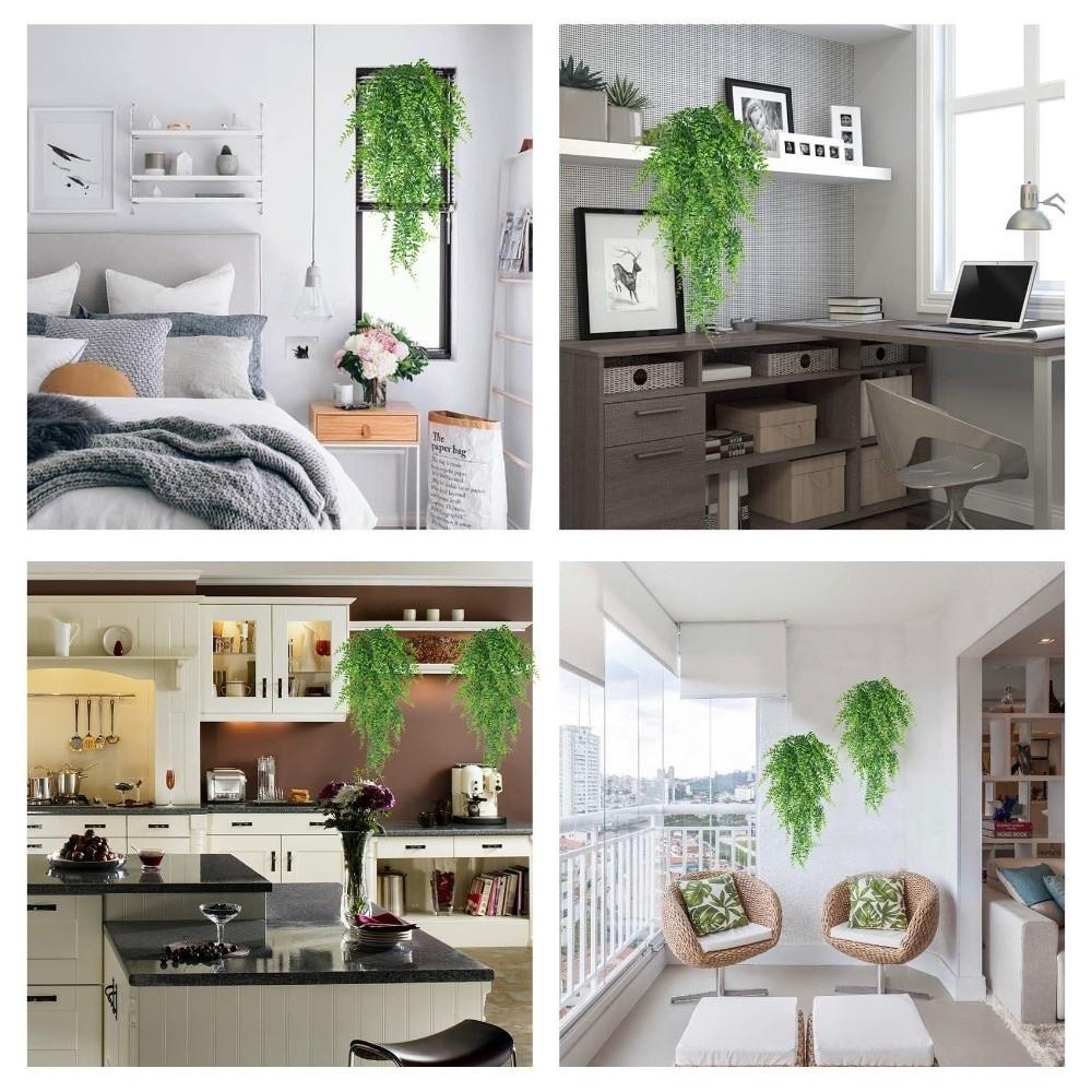 2pcs 29.92in Fake Hanging Plant Green Wall Hanging Plant Decor Artificial Greenery Balcony