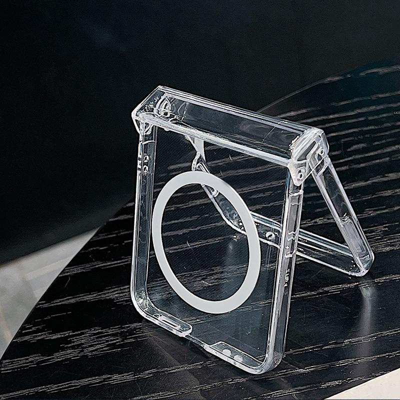 For Samsung Z Flip 7 6 5 4 Case Magnetic For Magsafe Blue and White Flowers Hinged Hard PC Folding Cover For Galaxy Z Flip7 Flip6 Flip5