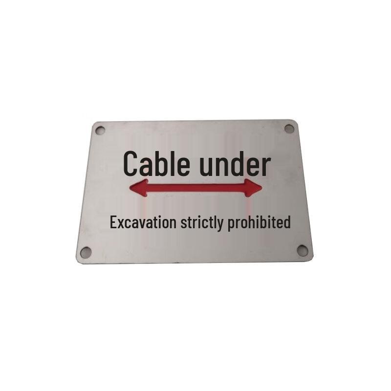 Stainless Steel No Digging Cable Warning Sign 80x120mm
