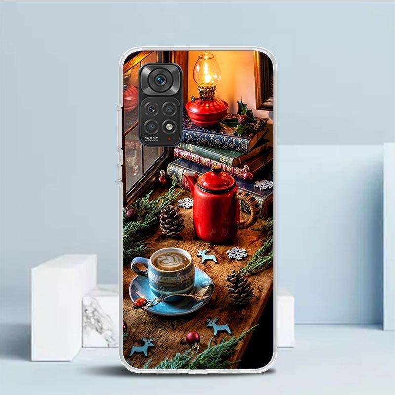 Winter Coffee Christmas Phone Case For Xiaomi Redmi Note 15 14 14S 13 12S 12 Pro Plus 11S 11 11T 11E 10S 10 + Soft TPU Back Cove