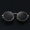 Retro Gothic Steampunk Round Metal Frame Sunglasses Luxury Designer Shields Lens for Men Women Sun Glasses Gafas de Sol