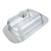 Stainless Steel Butter Dish Cake Dessert Bread Serving Tray Buffet Food Container Furit Salad Steak Storage Box with Cover
