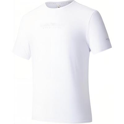 Comfortable Simple Quick-Dry Sports Crew Neck Pullover Short Sleeve T-Shirt Men Tops Pure-White 152525111-1