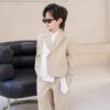 Boys Chinese Style Suit Set Bamboo Print Blazer Vest Pants Shirt for Wedding Birthday Party Photoshoot Kids School Formal Outfit