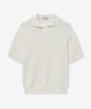 BLOND9 Soft Texture Open Collar Short Sleeve Knit_Ivory