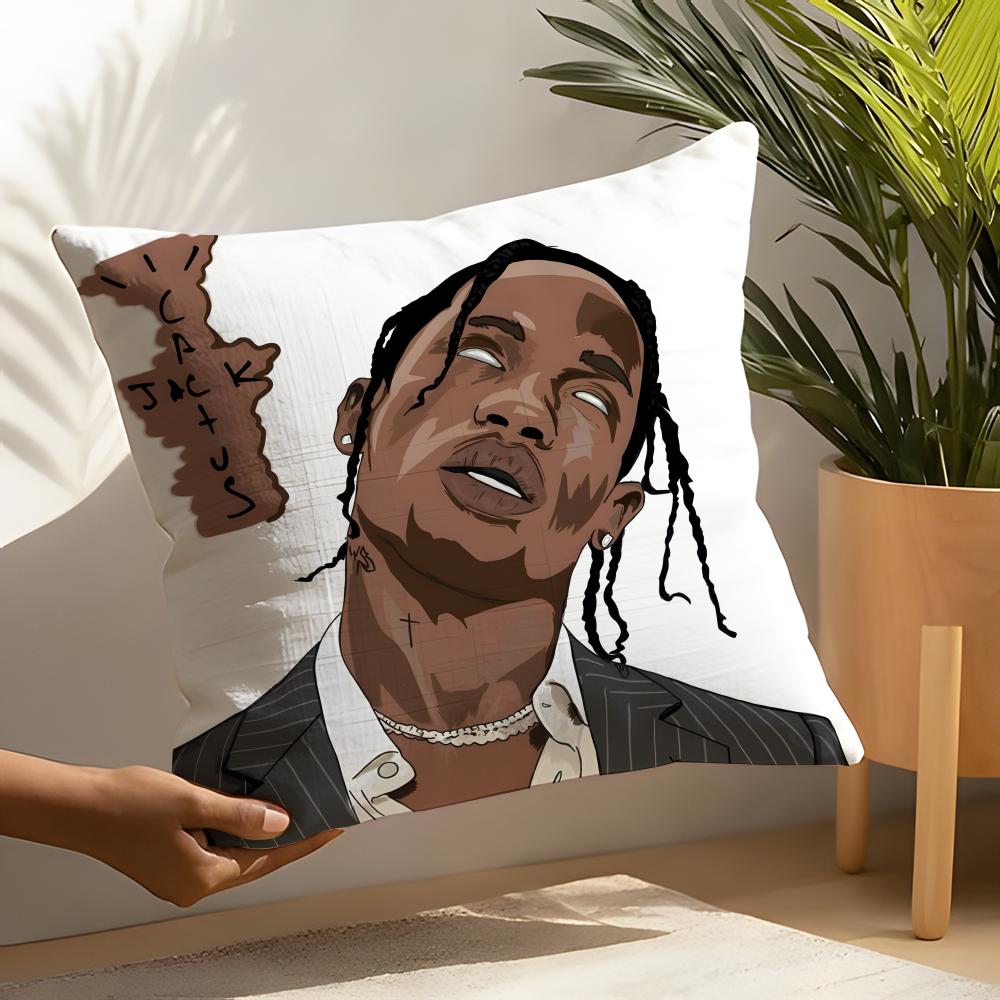 Legendary Rapper T-Travis Scott Pillow Case Linen Cushion Covers For Decorative Sofa Home Pillows Case Car Chair Pillows Cases