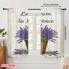 2pcs 2D flat printing Curtain Provence Lavender Basket 100% Polyester Without Electricity Seasonal Party & Holiday Decor Use for