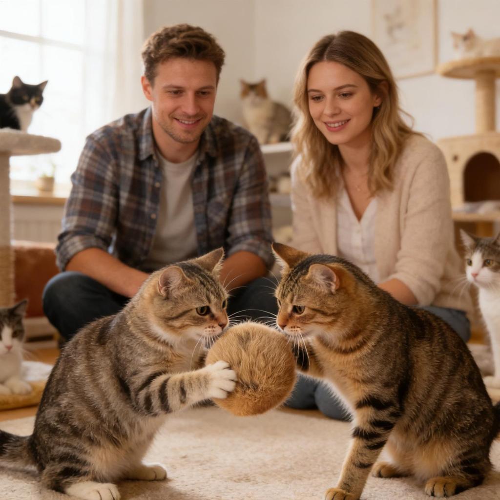 Flauschige Bälle für Katzen 5 Stück Langeweile-Linderung Katzenspielzeug Flauschiger Interaktiver Kätzchenball für Zuhause Haustierzimmer Innen Außen Training