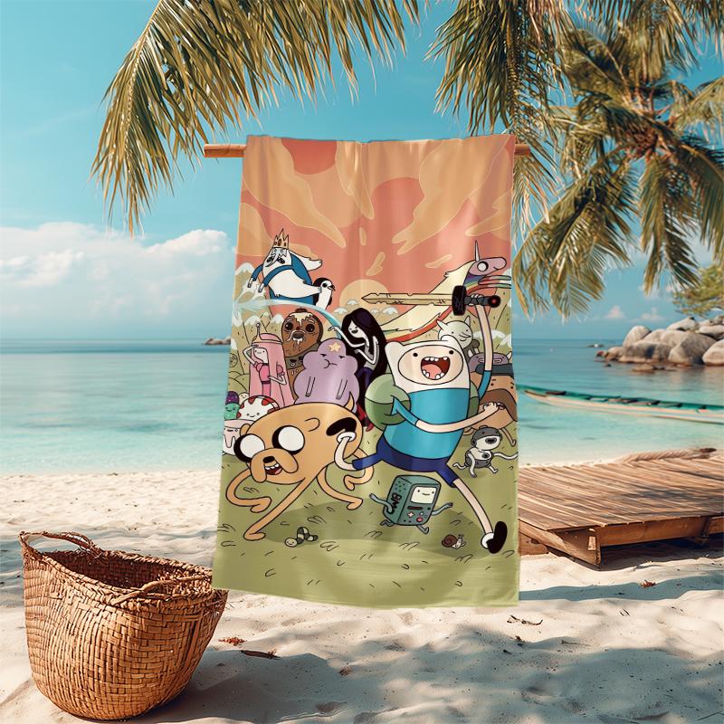 1Pc Adventure Time Characters Beach Towel Microfiber Beach Towel Thin Absorbent For Beach Swimming Yoga Bath Sports 0917150