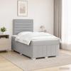 Box Spring Bed with Mattress Light Grey 120 x 190 cm Fabric