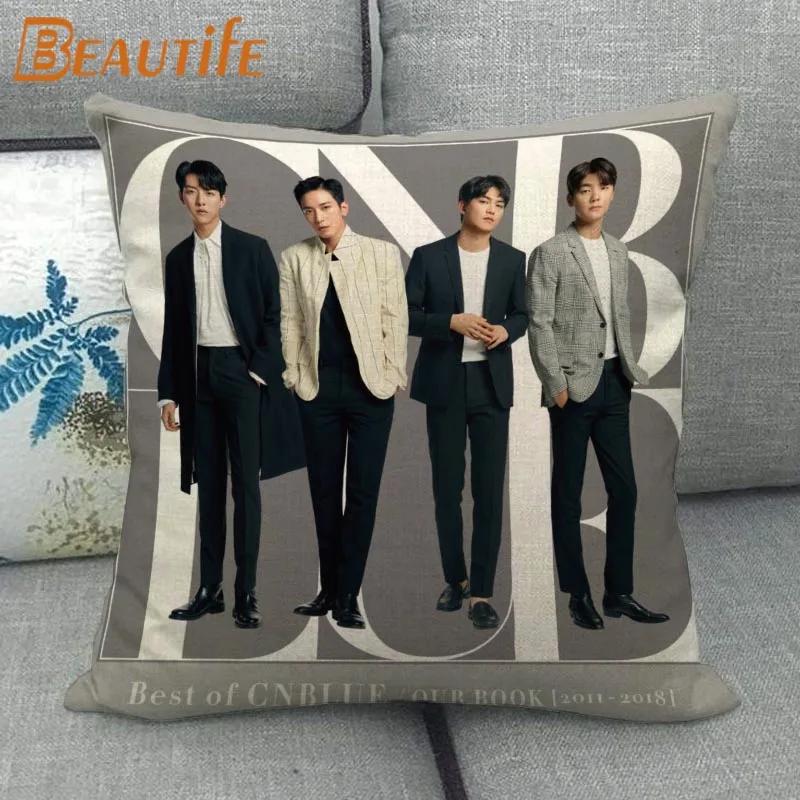 45X45cm CNBLUE KPOP Pillow Cover Square Zipper Cotton Linen Fabric Pillow Cases Bedroom Home Decorative Boys Girls Gift
