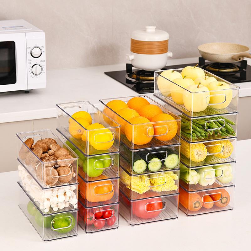 Portable Transparent Refrigerator Storage Box for Eggs, Fruits, and Vegetables - Freezer-Safe and Sealed Kitchen Organizer