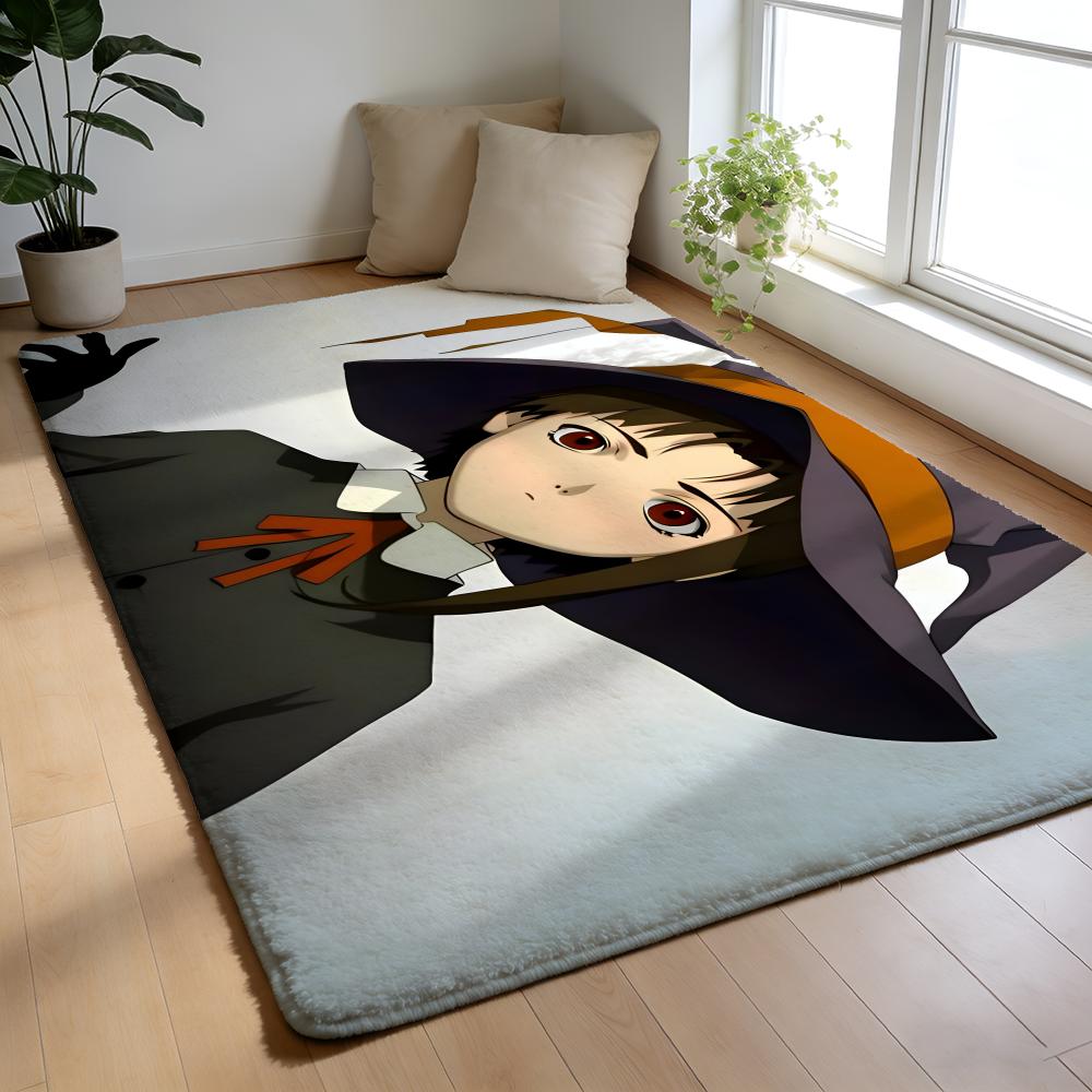 Anime S-Serial Experiments Lain Floor Mat Soft Flannel Floor Mat Non-Slip Absorbent Rug For Home Bedroom Bathroom