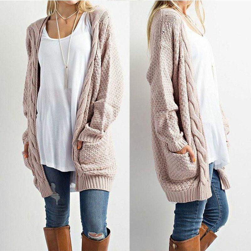 QIANSIQIANBO Strickjacke Damen - Leichte Häkeljacke Offene Front Sommer