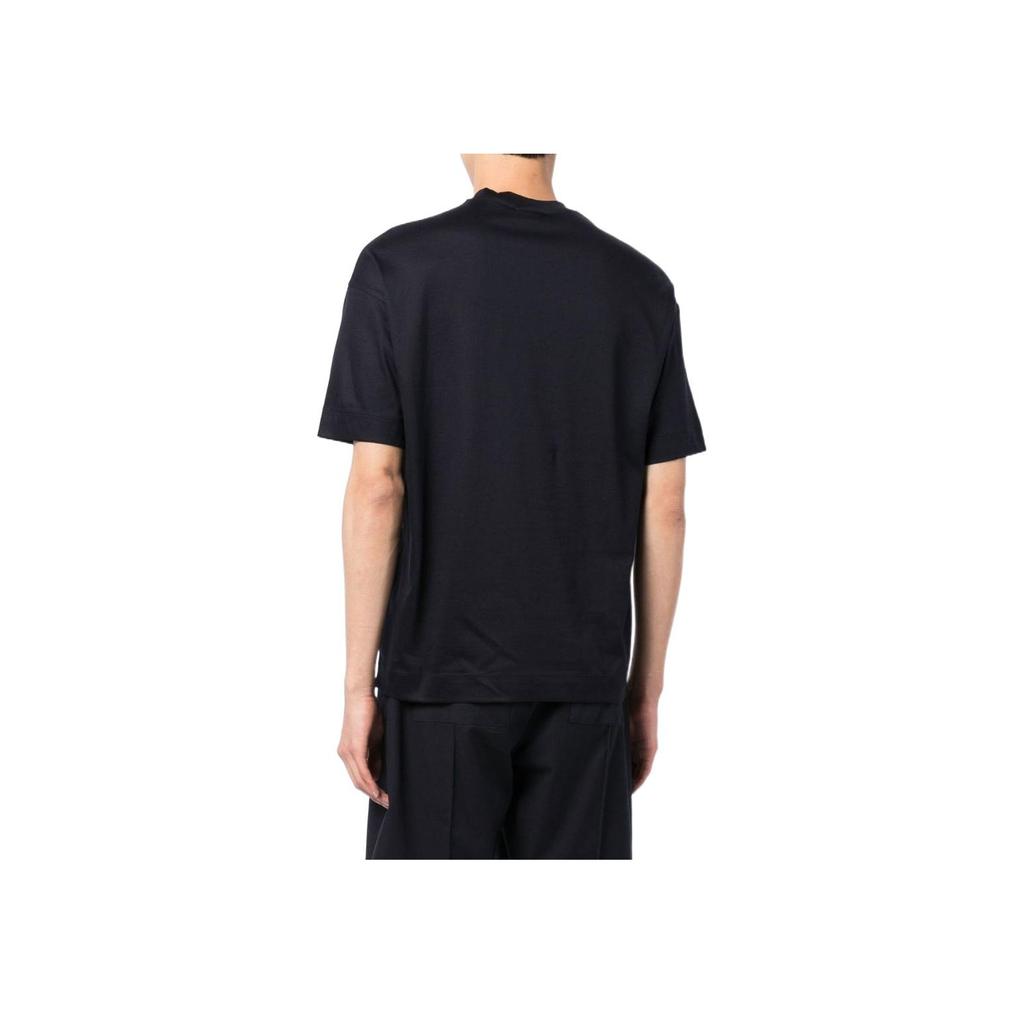 Emporio Armani Logo Print Crew Neck Short Sleeve T-Shirt Men Tops Black 6L1TG2-1JSAZ-0999