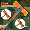 Kit Estensibile per Pulizia Finestre 100-420CM 2 in 1 Tergivetro Bipolare Pulitore Spolverino Mocio Strumenti per Pulizia Finestre Girevoli a 180°