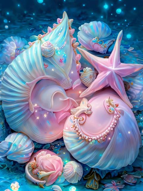 Fantasy Romance Beach Diamond Painting Kits Shell Conch Scenery Diy Diamond Art Embroidery Mosaic Cross Stitch Home Decor S420