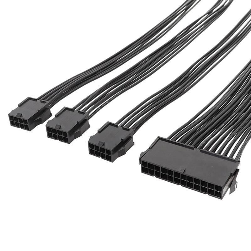 Mainboard Power Supply Extension Cable Kit 24Pin GPU 8Pin PCIE 6+2Pin CPU 8Pin 18AWG Power Cord Comb Holder