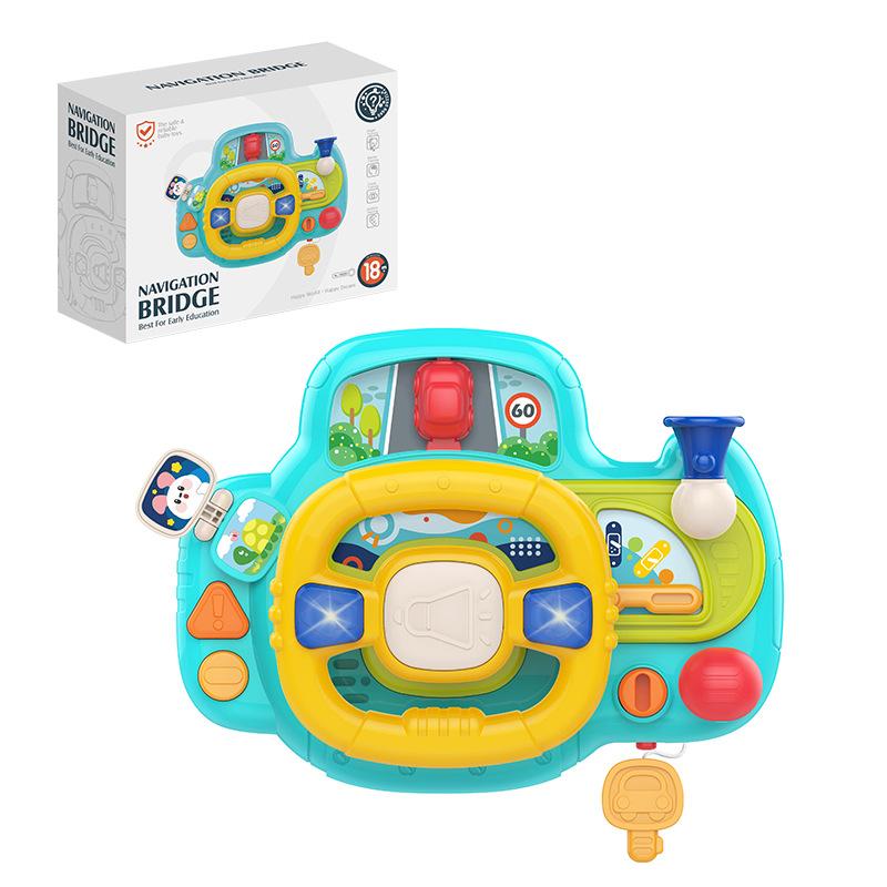 

Многофункциональный аналоговый детский руль, игрушка-пазл, подарки, светящийся звук, гудок зелёный