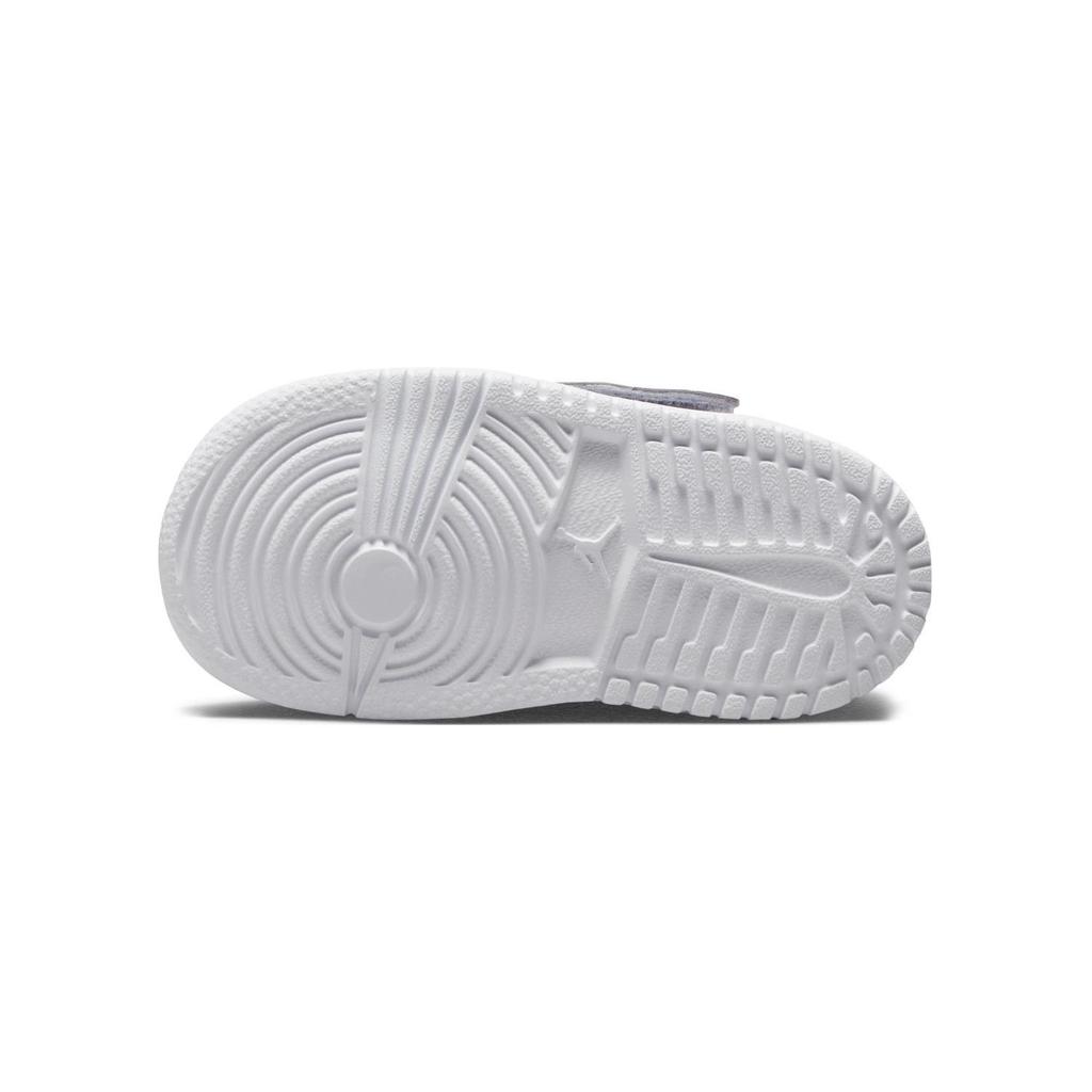 Jordan Air Jordan 1 Slip Resistant Abrasion Resistant Mid top Toddler Shoes Gray Blue Infant And Toddler BQ7196-014