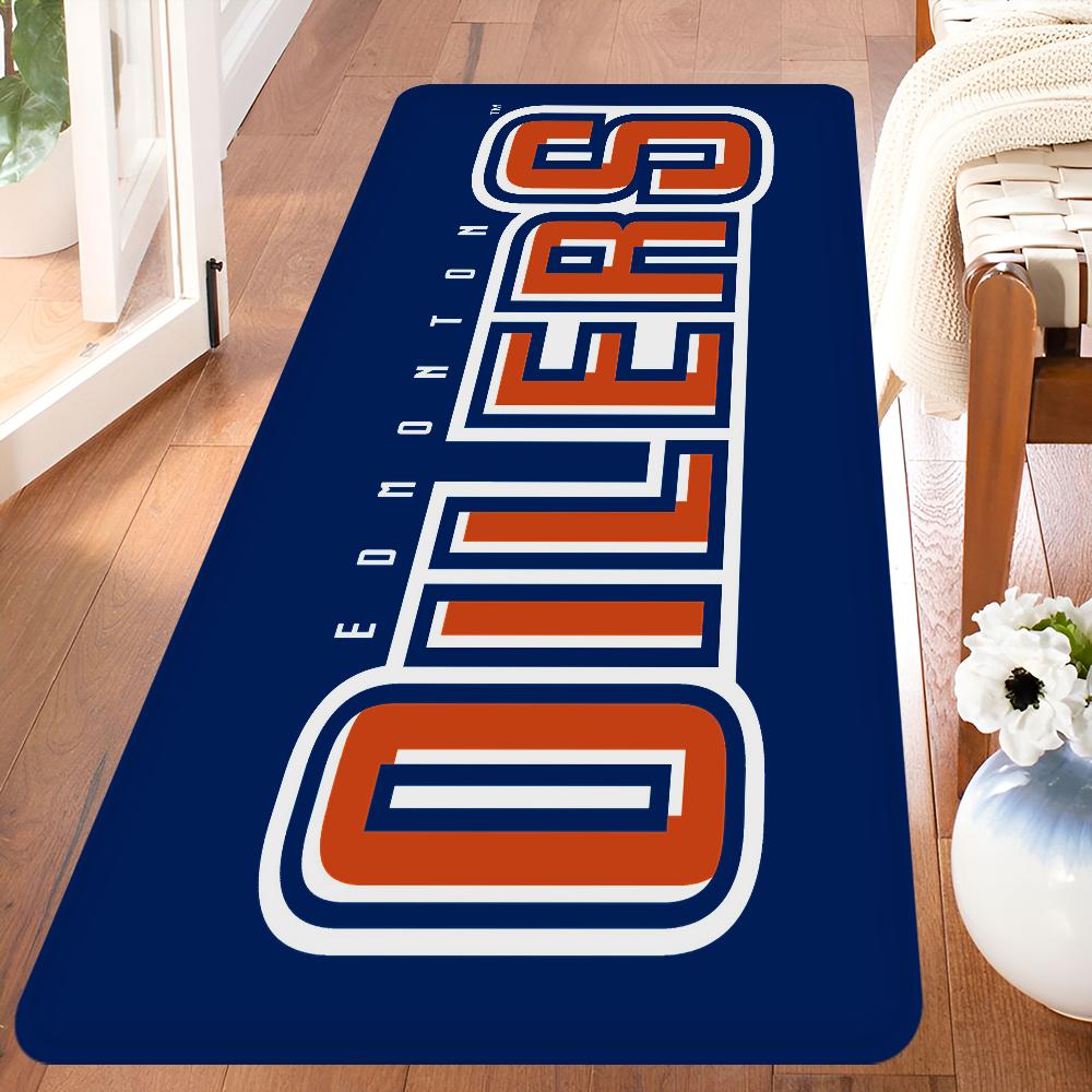 E-Edmonton O-Oilers Koupelnová rohožka Protiskluzová Absorbující vodu Dlouhá pruhovaná podložka Podložka do ložnice Vítejte Rohožka