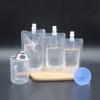 50/100PCS Clear Drink Pouches Packaging Liquid Bag With Nozzle Stand Up Sealed Suction Nozzle Bag Milk Tea Juice Bag Print Logo