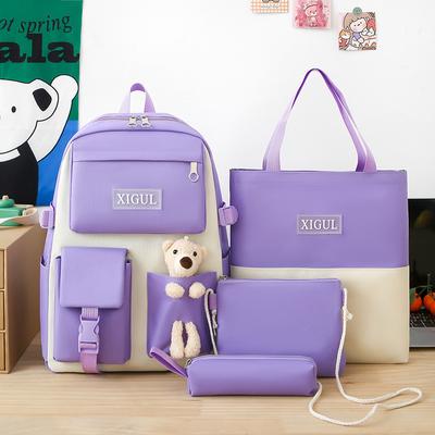 School Bag Middle School Student Backpack Female High School Student Four-piece Backpack