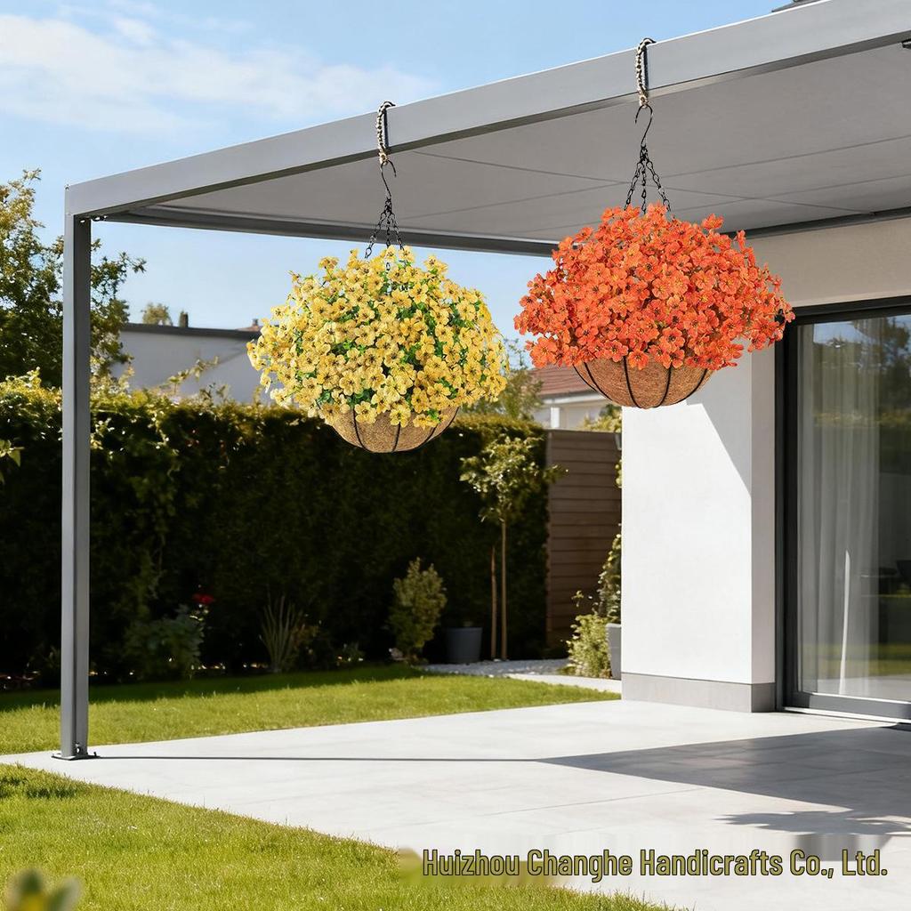 Spring Violet Eucalyptus Hanging Basket Pendant for Home Decoration