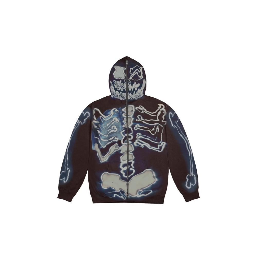 Full Zip Hoodie Travis Scott Cactus Jack For Fragment Skeleton Graffiti