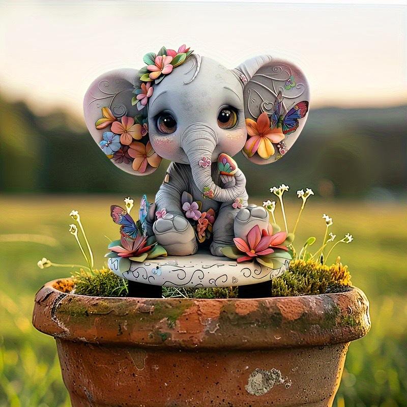 1Pc Cute Strawberry Hedgehog Garden Decoration 2D Flat Acrylic Ground Insert With Classic Spring Elements