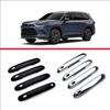 For Toyota Grand Highlander 2024 2025 2026 ABS Chrome Door Handle Cover With Smart Key Hole Catch Cap Trim Molding