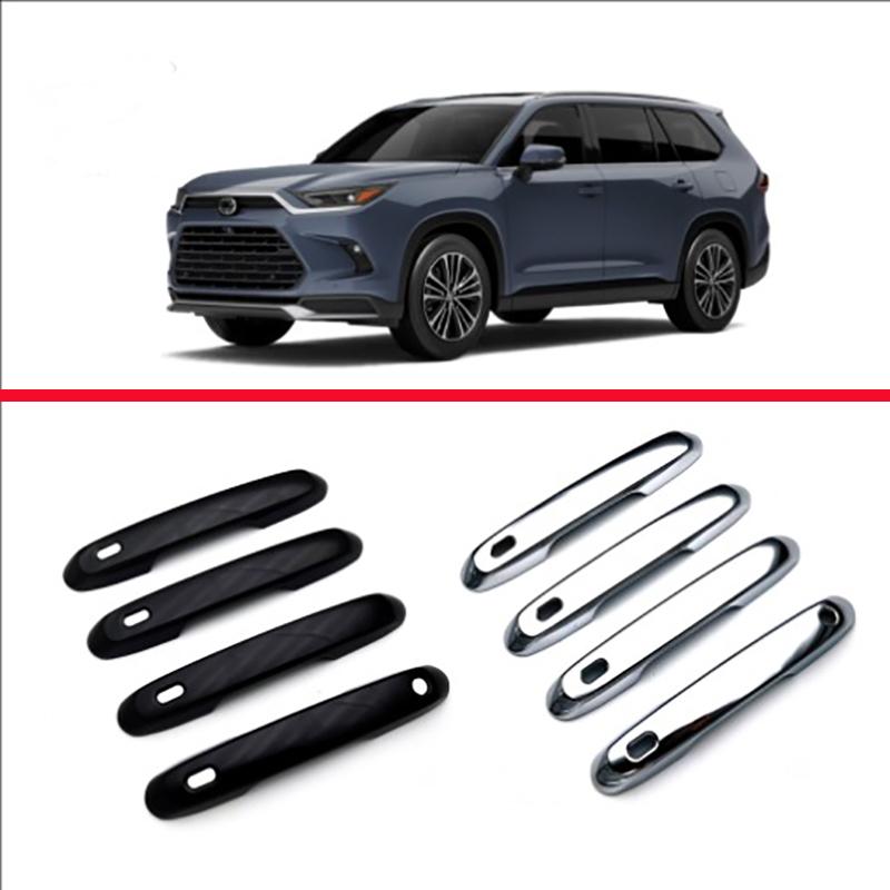 For Toyota Grand Highlander 2024 2025 2026 ABS Chrome Door Handle Cover With Smart Key Hole Catch Cap Trim Molding