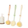 Double-Sided Bath Brush: Self-Use Back Scrubber with Soft Bristles and Long Handle