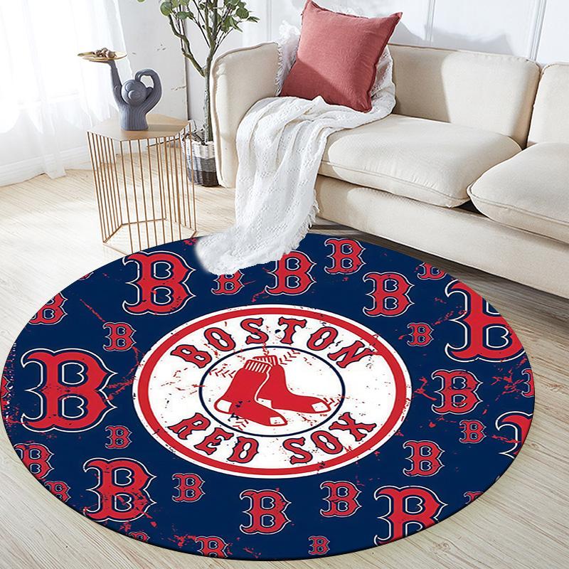 Boston Red Sox2,Round Area Rug,Carpet Rug for Living Room Bedroom Sofa Playroom Decor,Non-slip Floor Mat