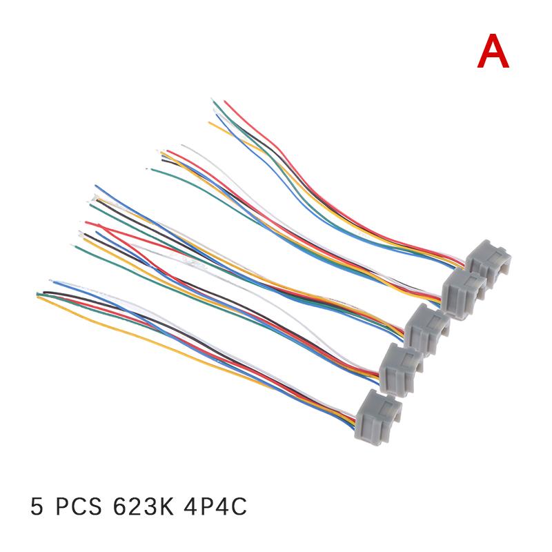 5PCS 616E 623k 616M 641D RJ11\RJ12\RJ45 Female Socket for Internet Phone With Cable 15cm